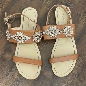 BCBGeneration Rhinestone Sandals Brown size 7